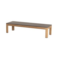 Table basse rectangulaire TEKURA - 160 x 50 cm - teck et HPL ardoise - LES JARDINS