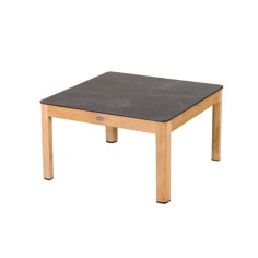 Table basse rectangulaire TEKURA - 160 x 50 cm - teck et HPL ardoise - LES JARDINS