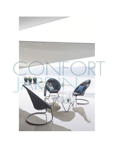 COCOON table basse Mica - Titane - LAFUMA