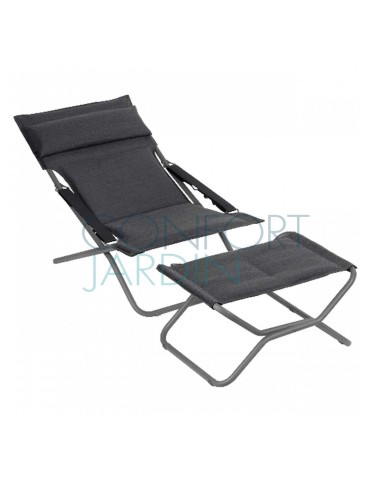 Tabouret - repose pieds Bayanne - Onyx - structure Titane - LAFUMA