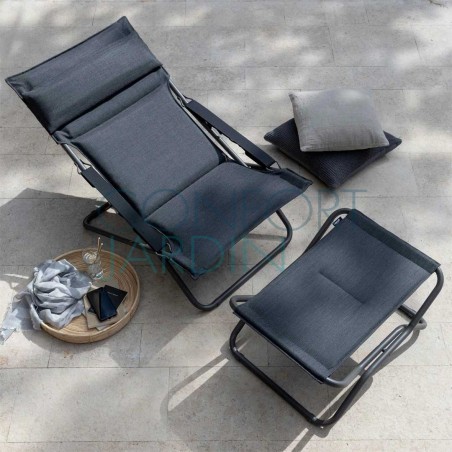 Tabouret - repose pieds Bayanne - Onyx - structure Titane - LAFUMA