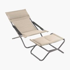 Tabouret - repose pieds Bayanne - Latté - structure Titane - LAFUMA 2