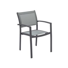 Fauteuil repas OLYMPE, structure anthracite, toile Batyline EDEN - Vlaemynck