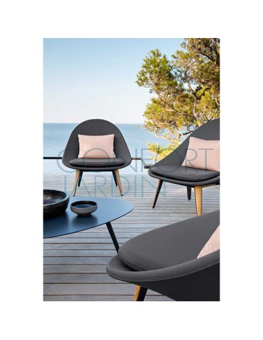 Fauteuil bas - VANITY - blanc - gris clair - VLAEMYNCK