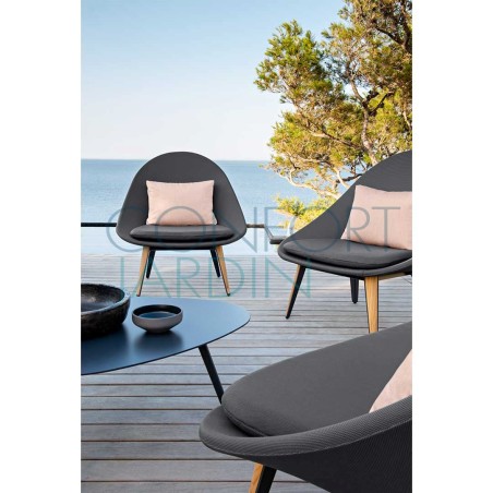 Fauteuil bas - VANITY - blanc - gris clair - VLAEMYNCK