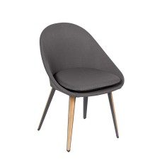 Chaise repas rembourrée - VANITY - anthracite - brun foncé - VLAEMYNCK