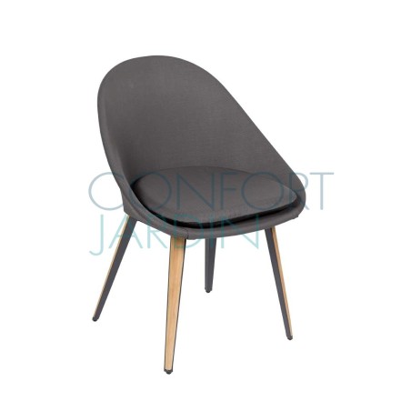 Chaise repas rembourrée - VANITY - anthracite - brun foncé - VLAEMYNCK