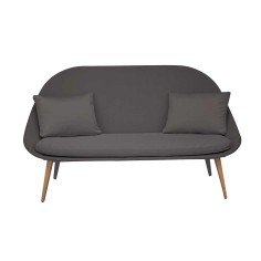 Sofa 2 places VANITY - anthracite/brun foncé - VLAEMYNCK