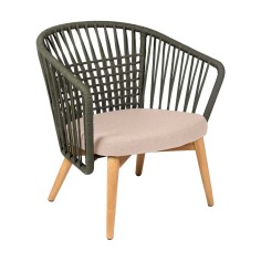 Fauteuil bas Gordes- teck et toile teint masse - Vlaemynck 2