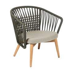 Fauteuil bas Gordes- teck et toile natté de Sunbrella - Vlaemynck 2