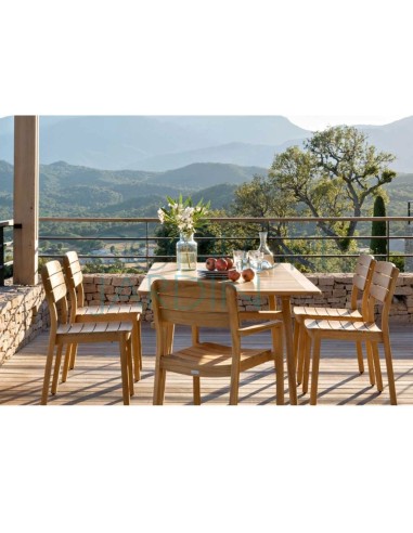 Table repas fixe en teck massif naturel LODGE - Vlaemynck