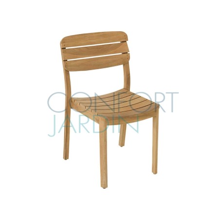 Chaise repas en teck massif naturel LODGE - Vlaemynck