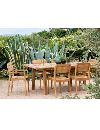 Fauteuil repas en teck massif naturel LODGE - Vlaemynck