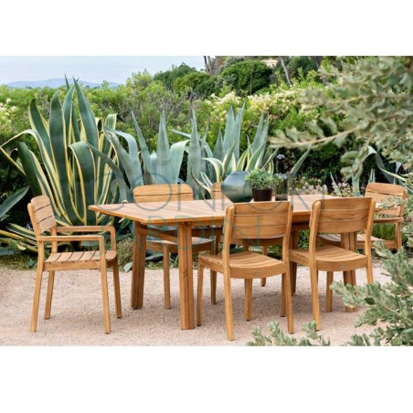 Fauteuil repas en teck massif naturel LODGE - Vlaemynck