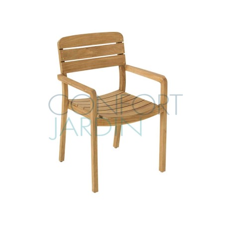 Fauteuil repas en teck massif naturel LODGE - Vlaemynck