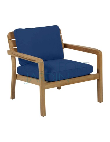 Fauteuil bas empilable en teck LODGE - Batyline Eden - Vlaemynck