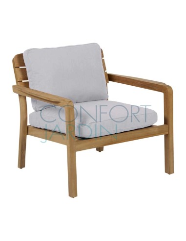 Fauteuil bas empilable en teck LODGE - Batyline Eden - Vlaemynck