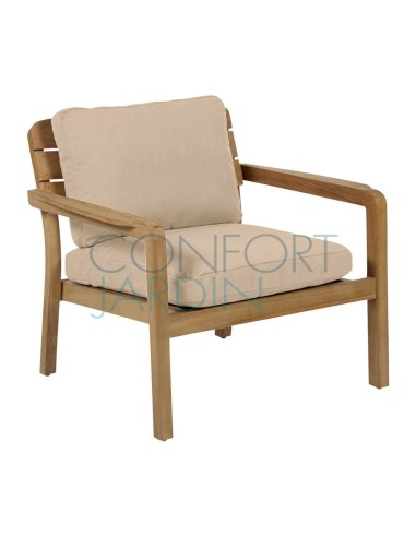 Fauteuil bas empilable en teck LODGE - Batyline Eden - Vlaemynck