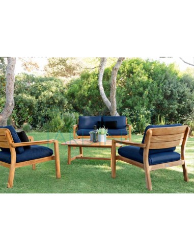 Fauteuil bas empilable en teck LODGE - Batyline Eden - Vlaemynck