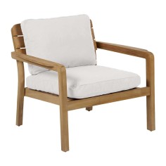 Fauteuil bas empilable  en teck LODGE - toile teint masse -  Vlaemynck 2