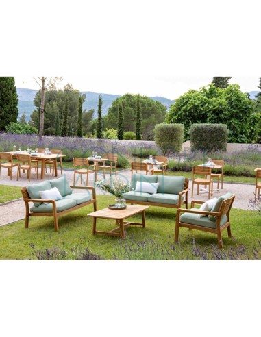 Banquette 2 places en teck LODGE - Batyline Eden - Vlaemynck