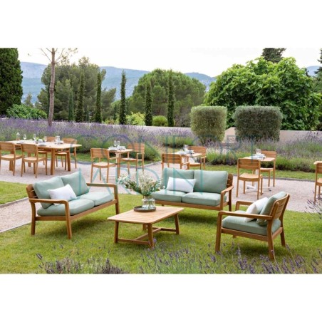 Banquette 2 places en teck LODGE - Batyline Eden - Vlaemynck