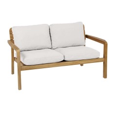 Banquette 2 places en teck LODGE - toile teint masse -  Vlaemynck 2