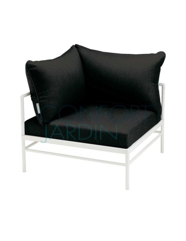 Fauteuil d'angle Rivage blanc - tissu Batyline EDEN - Vlaemynck