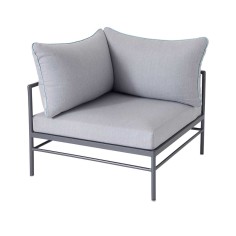 Fauteuil d'angle Rivage basalte - tissu natté de Sunbrella® - Vlaemynck