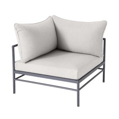 Fauteuil d'angle Rivage basalte - tissu teint masse - Vlaemynck