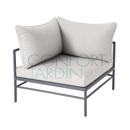 Fauteuil d'angle Rivage basalte - tissu teint masse - Vlaemynck