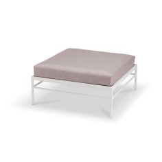 Pouf Rivage - blanc coton - tissu teint masse - Vlaemynck