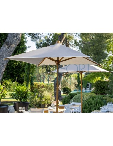 Parasol KOTO 300 x 200 cm - mât en bois koto - VLAEMYNCK