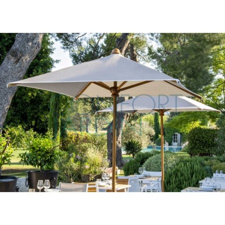 Parasol KOTO 300 x 200 cm - mât en bois koto - VLAEMYNCK