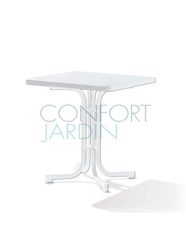 Table pliante 70x70 cm - blanche - acier blanc et plateau Mécalit pro - SIEGER