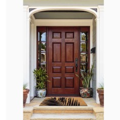 Paillasson antidérapant Summertime Palm Leaf en fibre coco- Fab Hab 2