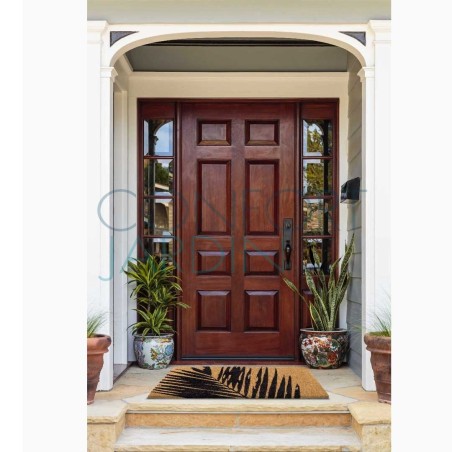 Paillasson antidérapant Summertime Palm Leaf en fibre coco- Fab Hab