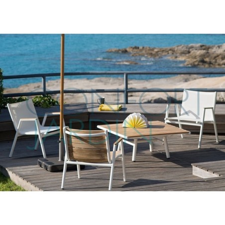 Fauteuil bas en teck Pilotis - Vlaemynck