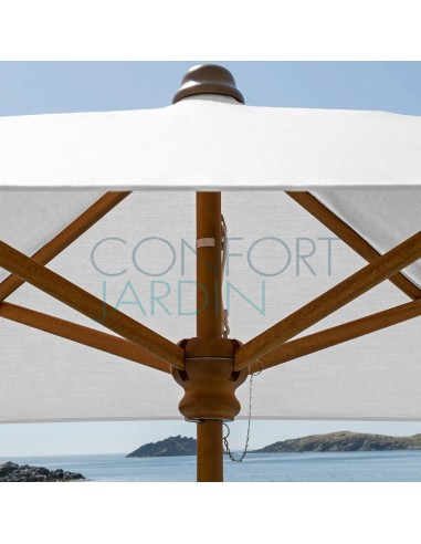 Parasol KOTO 250 cm x 250 cm - mât en bois koto - VLAEMYNCK