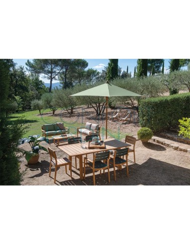 Parasol KOTO 250 cm x 250 cm - mât en bois koto - VLAEMYNCK