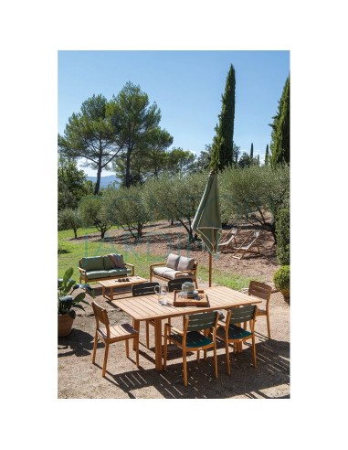 Parasol KOTO 250 cm x 250 cm - mât en bois koto - VLAEMYNCK