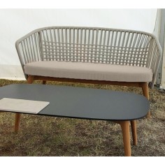 Canapé Gordes- teck et toile teint masse - Vlaemynck 2