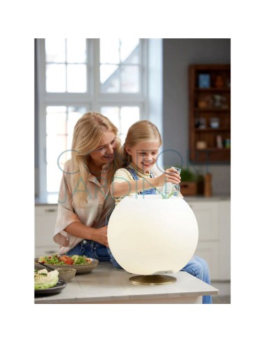 Lampe Led et enceinte Bluetooth - Sphere - Argent brossé - KOODUU