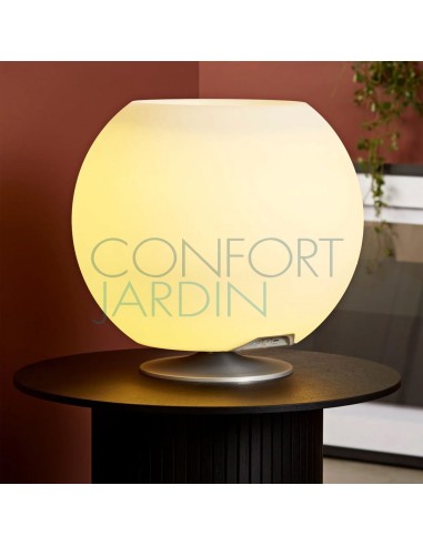 Lampe Led et enceinte Bluetooth - Sphere - Argent brossé - KOODUU