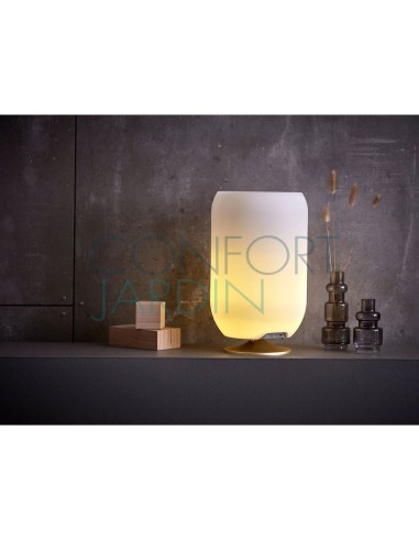 Lampe Led, enceinte Bluetooth et porte-boissons - Atmos - Laiton - KOODUU