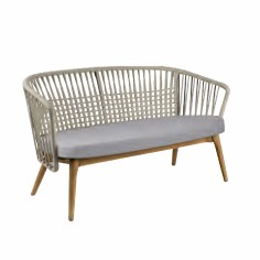 Canapé Gordes- teck et toile teint masse - Vlaemynck