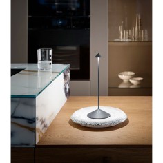 Lampe de Table LED Rechargeable Pina Pro - Dark Grey - Zafferano 2