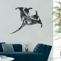 Décoration murale Raie Manta - Acier Thérmolaqué Noir - Fenua Factory 2