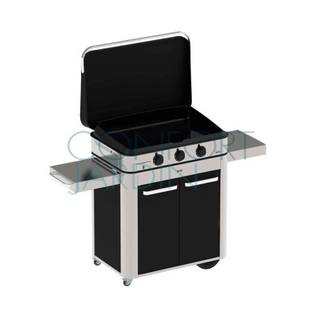 Plancha à gaz sur chariot - COMBO ENOSIGN 80 avec housse de protection - ENO