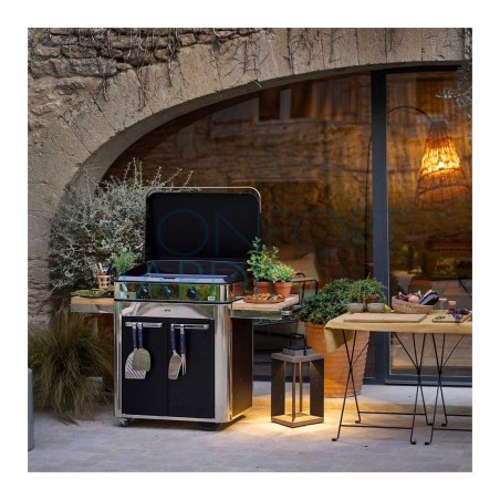 Plancha à gaz sur chariot - COMBO ENOSIGN 80 avec housse de protection - ENO